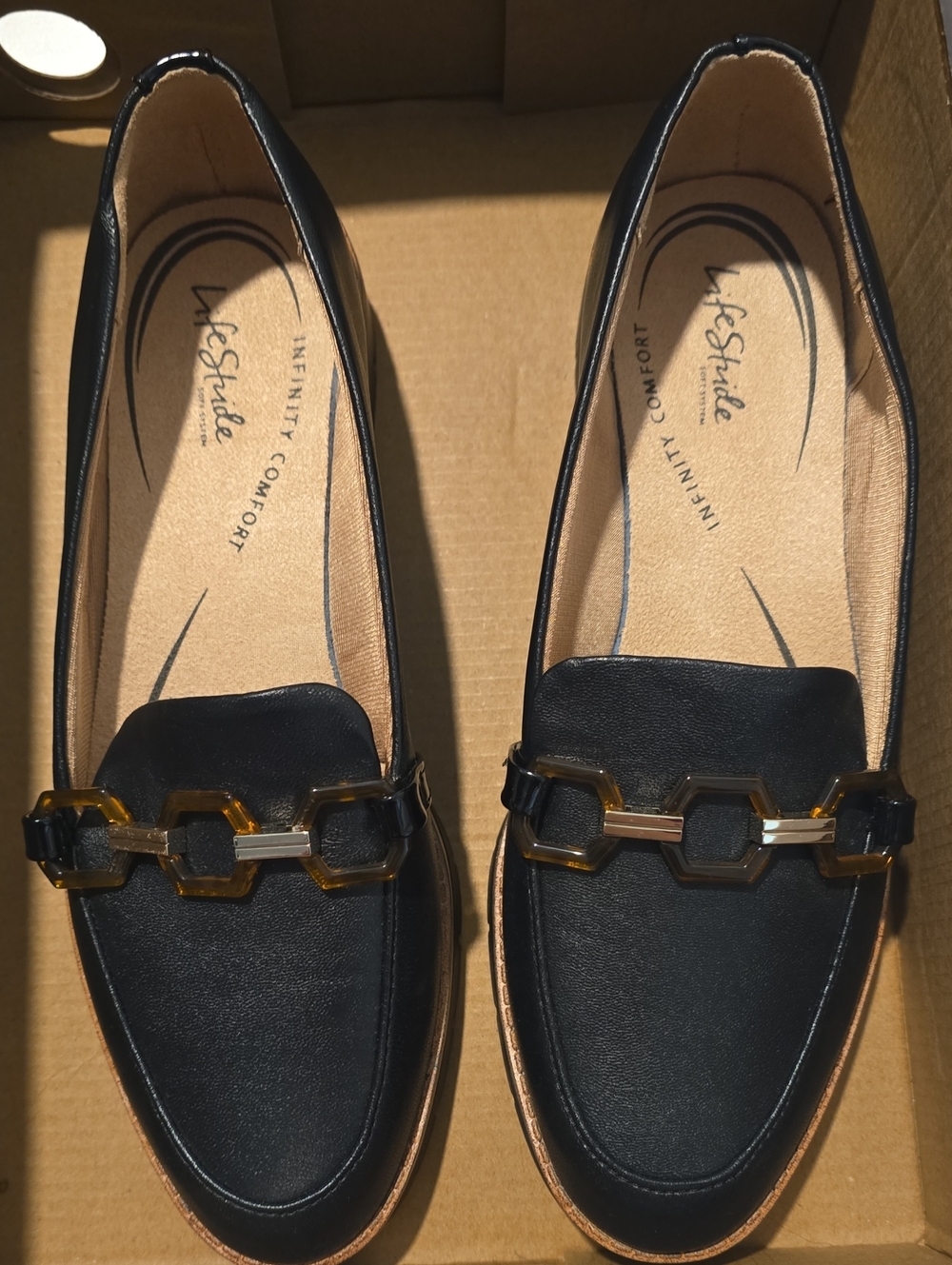 LifeStride Black Loafers US 6 M Like New